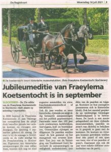 Jubileumeditie Fraeylema Koetsentocht in september