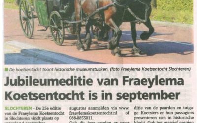 Jubileumeditie Fraeylema Koetsentocht in september